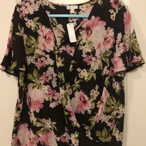 Floral black blouse
